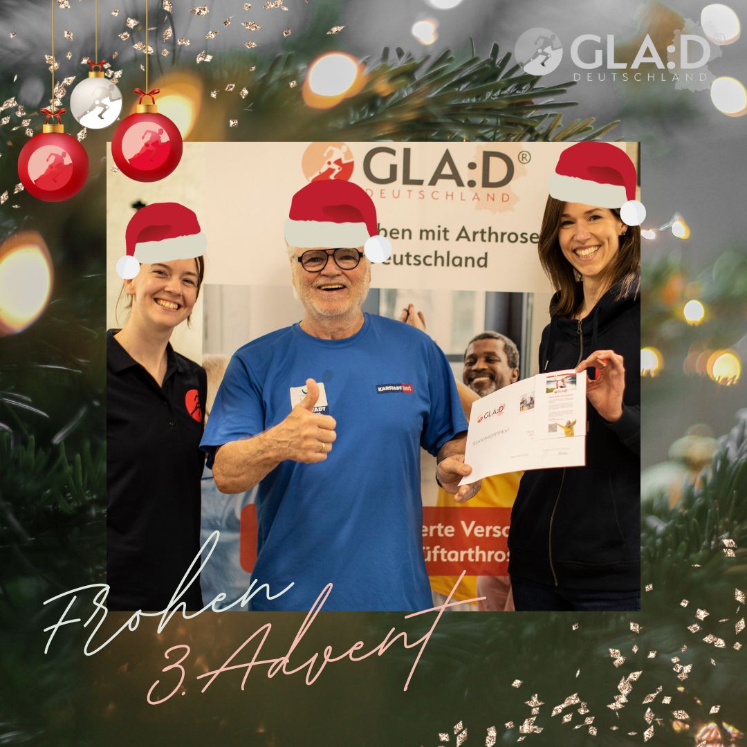 Wir wünschen einen besinnlichen 3. Advent! 🕯️🕯️🕯️

Wir erweitern unser Netzwerk für GLA:D® und gewinnen neue Partner auf Kongressen, Messen und durch Webinare sowie Studien.

2024 haben wir bereits 57 neue GLA:D®-Ärzte gewonnen.

📸 Das Bild stammt aus unserem Pilotprojekt.