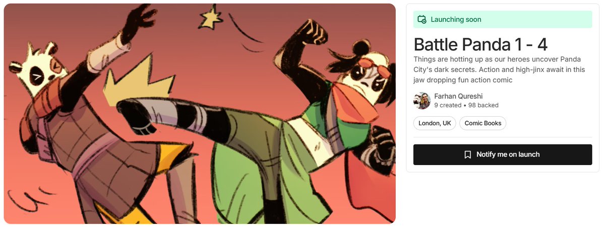 farhanq_uk's tweet image. Battle Panda Issue 4 is heading to Kickstarter - Be sure to be part of this special launch event.

Click the 'Notify me on launch' button to know when we go live and grab yourself a special early bird reward -&amp;gt; kickstarter.com/projects/farha…