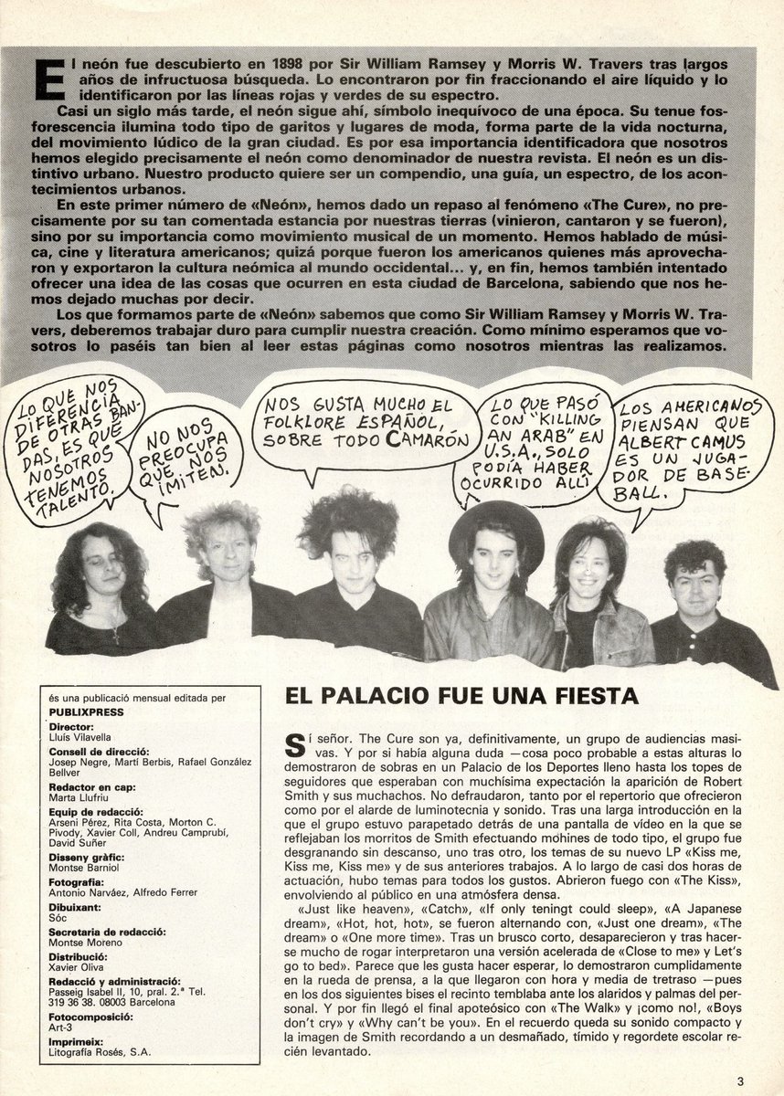 TheCureForever_'s tweet photo. An inside look at The Cure in Neón (Dec 1987) – featuring reflections on their music, folklore influences, and a memorable concert at Palacio de los Deportes. 🖤 Did you catch them live during this era?
#TheCure #NeonMagazine #80sMusic #AlternativeIcons https://t.co/D0MoEdvqYl