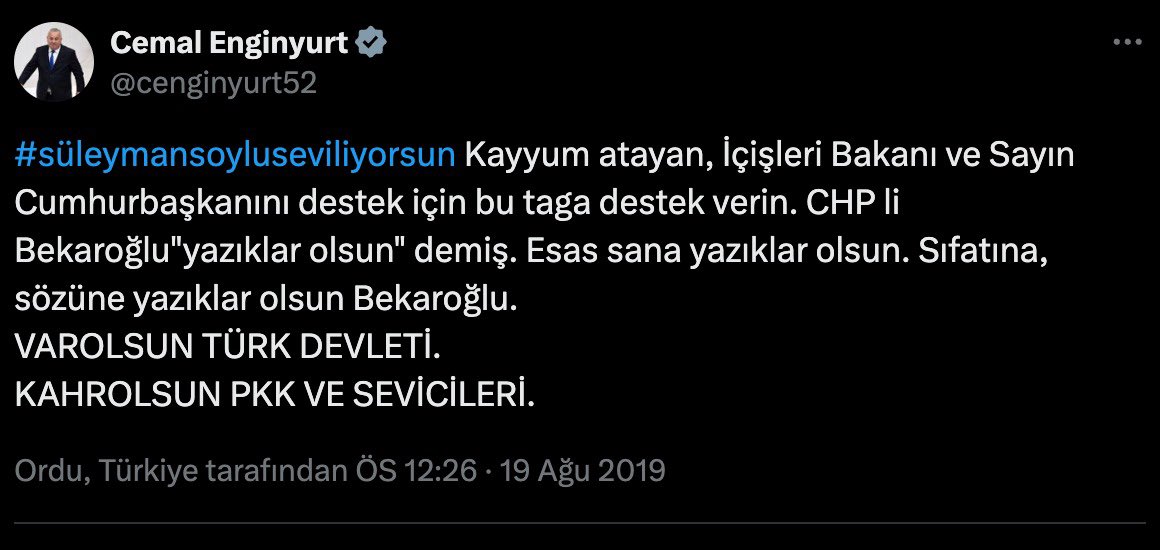 suleymansoylu's tweet photo. Malum kişinin şahsımla ilgili söylediği iftiralar hukukun ve siyasetin konusudur. Ancak Gazi Meclisimizde bütçedeki açıklamayı çarpıtarak dağdaki pkk’lı terörist sayısının 2023 Mayıs’ta 77 olmadığı iftirasına cevap vermek; devletimizin ve kahramanlarınızın fedakarlıklarla yaptığı terörle mücadeleye saygımızın zorunluluğudur.

📌O gün 77 olan yurt içindeki (dağdaki terörist sayısı) bugün yarısıdır. Bu sayılar Genelkurmay, MİT, Jandarma ve Emniyet tarafından yılda iki kez yapılan tesbitler sonucu belli olur.

📌Oysa bütçede belirtilen rakam ise, tüm  terör örgütleri ile mücadelede şehir ve kırsalda gözaltına alınan, tutuklanan, ölü olarak ele geçirilen ve teslim olup etkisiz hale getirilenlerin toplam sayısıdır (1381).

📌Kahramanlarımızın fedakarlıklarını, devlet ve millet karşıtlarıyla sabah akşam çığırtkanlık yapanlara, kumar masalarına, borsa spekülatörlerine ve iş takipçilerine meze yaptırmayız.

📌Geçmiş zamanda benim için yaptığı methü senanında zerre kıymeti olmadığı gibi bugün söylediklerininde hiçbir kıymeti yoktur.

📌Lafa bakarız laf mı diye, söyleyene söyletene bakarız adam mı diye. Hayatlarında hiçbir başarıları olmayanlar ancak çamur siyasetlerinde debelenirler.

Ellerinden geleni ardlarına koymasınlar.