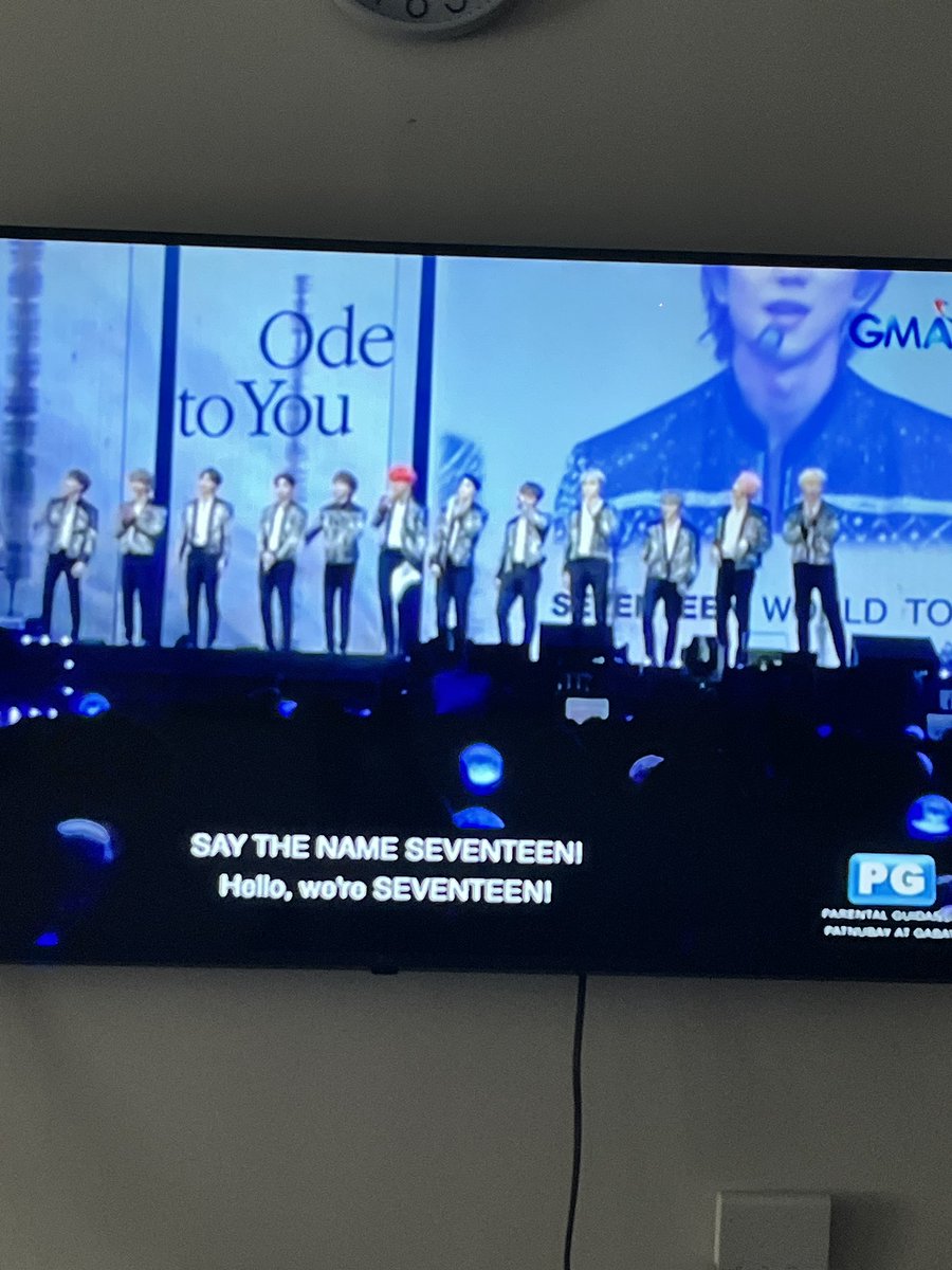 annehae861015's tweet photo. Seventeen in the national television! 🥹😊 #OdetoYou @pledis_17 https://t.co/wZnFhk45mr