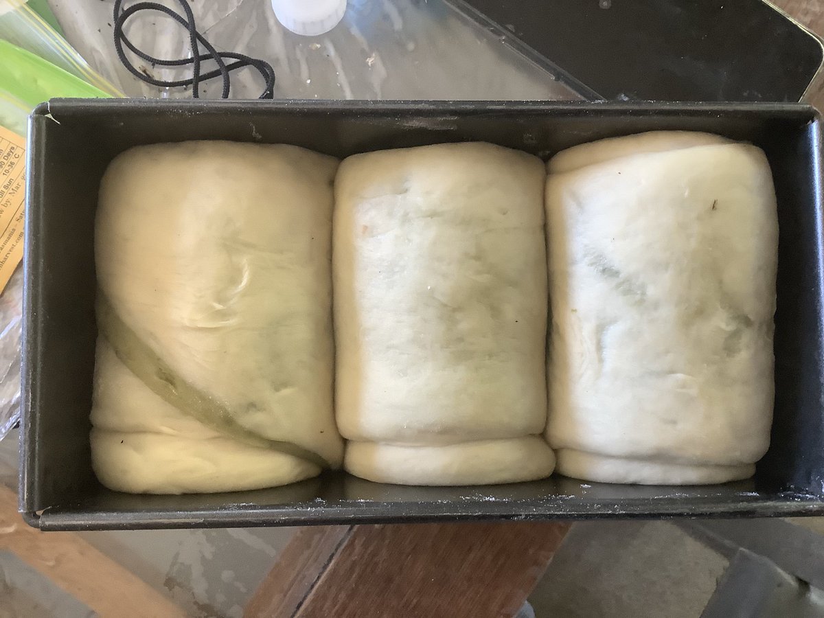 potcalling's tweet image. Marbled Matcha  Hokkaido bread