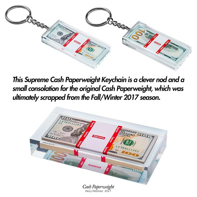 SUPREME 2024 FW week 18 - 「Cash Paperweight Keychain」が、2024年