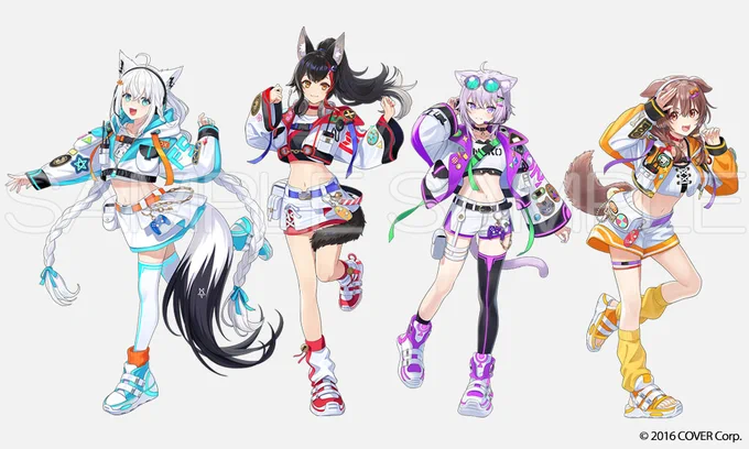 この度、ホロライブ所属ユニット「ホロライブゲーマーズ」6周年記念グッズにて、白上フブキさん、大神ミオさん、猫又おかゆさん、戌神ころねさんのビジュアルを担当させていただきました。6周年記念というとても大切な機会に携わらせていただき光栄に存じます!6周年誠におめでとうございます 