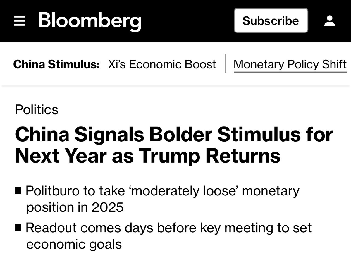 TheCryptoData's tweet photo. 1. Trump confirms a Strategic Bitcoin Reserve
2. Russia lawmaker proposes a Strategic Bitcoin Reserve
3. Japan lawmaker proposes a Strategic Bitcoin Reserve
4. FTX $12-16B Refunds Q1
5. China announced a widespread economic stimulus coming in 2025

You're not bullish enough 🐂 https://t.co/ktCQvOY5Lm