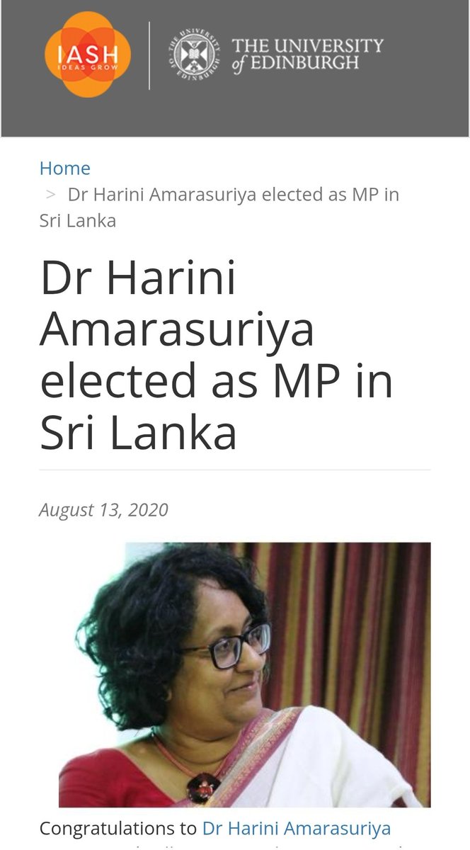 Hanuman_Banda's tweet photo. I just want to post this because the opposition rumor mill is spewing out that @Dr_HariniA doesn't have a PhD from Edinburgh. Here is an article from Uni Edinburgh about their famous grad student.
https://t.co/aAk20x4Hxa https://t.co/qLyILUTpZv