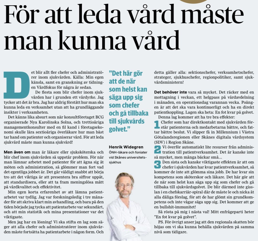 Fuckoff-kapital är viktigt. Om chefer i sjukvården har kvar sin riktiga kompetens och när som helst kan gå tillbaka till ett givande och välbetald position i sitt yrke, blir de inte gisslan i en karriär-spiral där de måste nicka och le åt alla dåliga förslag.