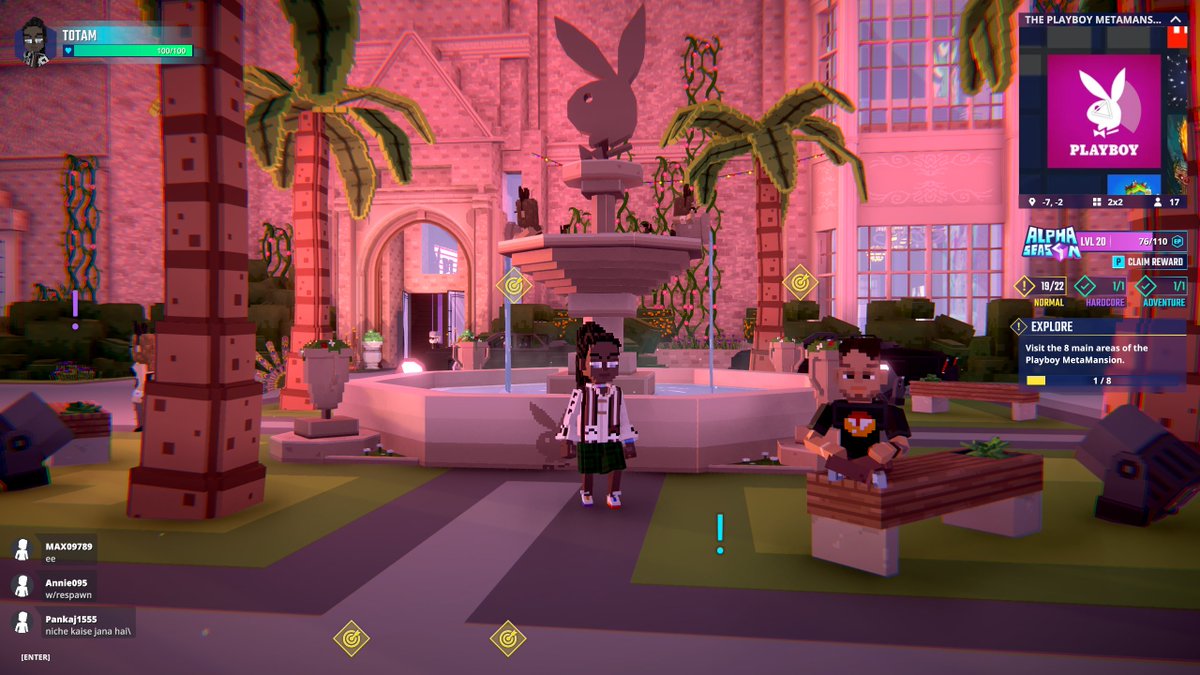 Chillin' by the <a href="/Playboy/">Playboy</a>'s bunny fountain in Metamansion in <a href="/TheSandboxGame/">The Sandbox</a>. Living the luxe life—virtually! 🐰💎 register-landings.sandbox.game/alphaseason4-s… #TheSandbox #AlphaSeason4 #AS4SocialChallenge