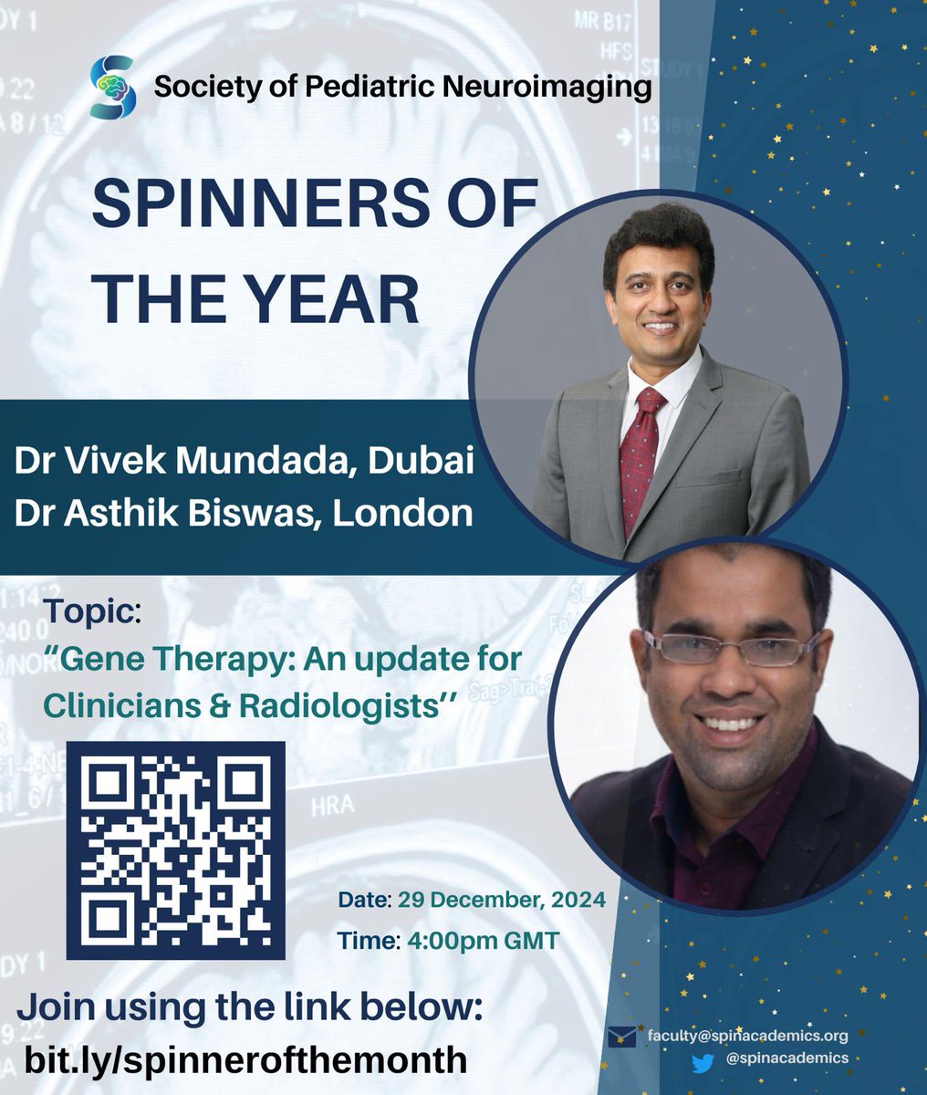 spinacademics's tweet photo. The spinner of the month series wants to end the year with a bang, as we set the stage for greater collaborative pursuits in the next. Join the #SPIN movement to enhance your academics. Welcome two incredible speakers this month, sharing their updates on #genetherapy. https://t.co/0AnikZcR4m