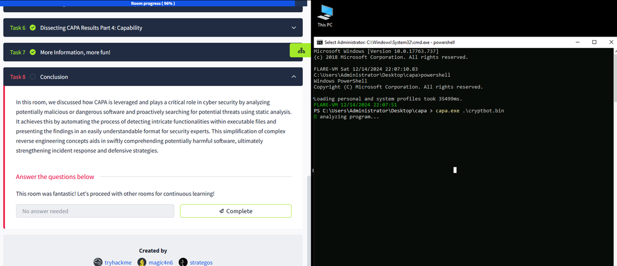 Christe05505504's tweet image. Nice room and nice tool.  I finished room before the tool finished running  :(  #Labeveryday #LitLikeBIC #BlacksInCyber #BIC_BTDP #BICBLUETEAM #BlacksInCybersecurity #DeffensiveSecurity #SOCAnalyst #Homelabs 
tryhackme.com/r/room/walkthr…