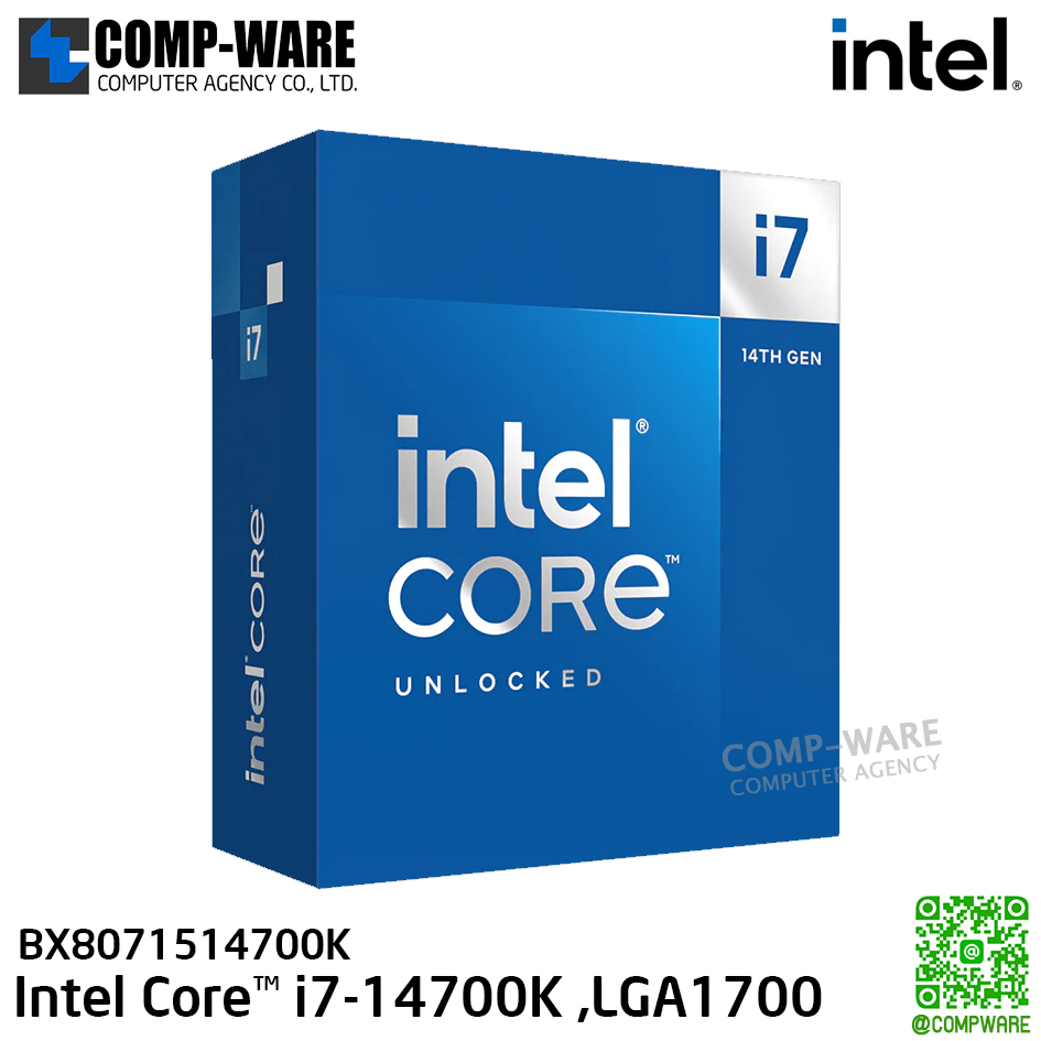 compware's tweet image. CPU BX8071514700K Intel® Core™ i7-14700K Desktop Processor, 20-cores (8 P-cores + 12 E-cores) up to 5.6 GHz, Intel® UHD Graphics 770, (LGA1700) - 3Y Warranty
---
☛ Line : @compware
☛ E-mail : contact@compware-agency.com
☛ TEL: 081-875-2497
#compware #compwarecomputer