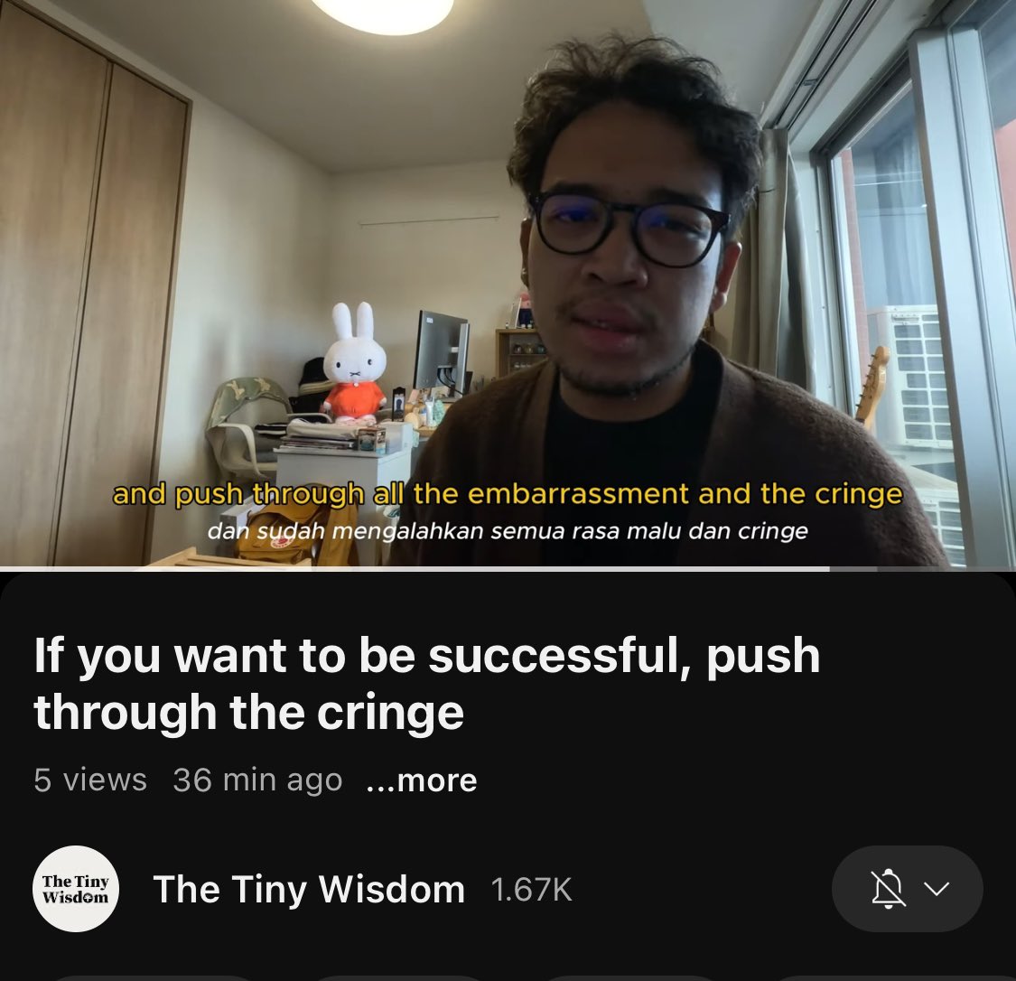 briandito's tweet photo. Day 18: If you want to be successful, push through the cringe

Your first few attempts will be cringe, embarassing, and shitty. https://t.co/A2kjeyI54j