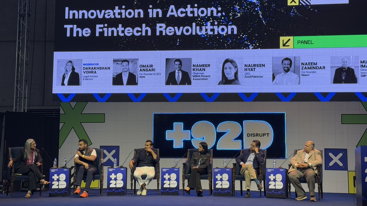 tahniatalam's tweet photo. Innovation in Action: The Fintech Revolution 

Moderator: Darakhshan Vohra,
Omair Ansari - Co-founder &amp; CEO Abhil
Nameer Khan - Chairman MENA Fintech
Association
Naureen Hyat - CEO Zood Pakistan
Naeem Zamindar - Co-founder Neem
Mohammad Raafi Hossain - CEO &amp;
FASSET

@LabsKatalyst https://t.co/ZdogQsJI4s