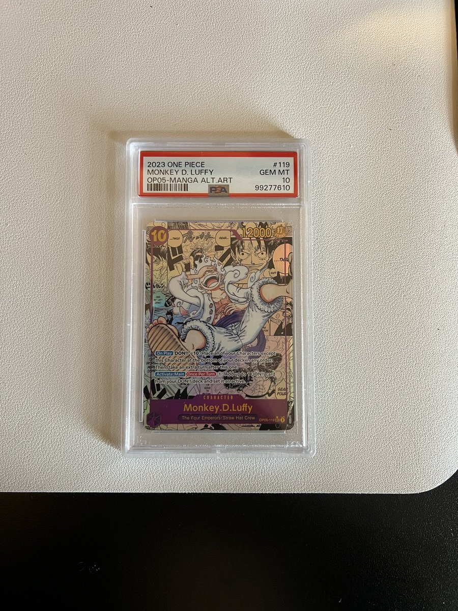 JulianAllen67's tweet photo. @newagemiguel @ggreen1105 Selling my psa 10 OP-05 Manga Luffy
Looking for $3,500 or best offer 
Pm me for more details https://t.co/RMwCLSFj2d
