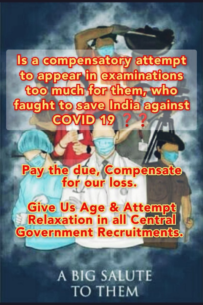 TanmayPatra9696's tweet photo. Accept our genuine demand of extra attempt &amp; age relaxation for upcoming 2024 exam.The Parliamentary Standing Committee recommended the same.UPSC gave the compensatory in 1990,1992,2015.We worked as Covid Warriors on PM called
https://t.co/i5vPDkaCjJ

#UPSCCompensatoryAttempt2025 https://t.co/eVqY1gQ2RC