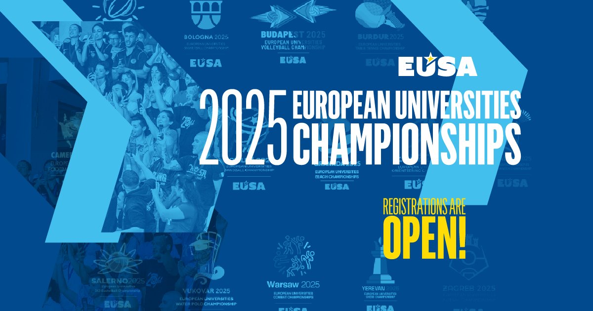 eusaunisport's tweet photo. EUSA is extremely excited to announce that the registrations for the European Universities Championships 2025 are now officially open!

https://t.co/ioptEXRnWm https://t.co/wwoOF3R8qu
