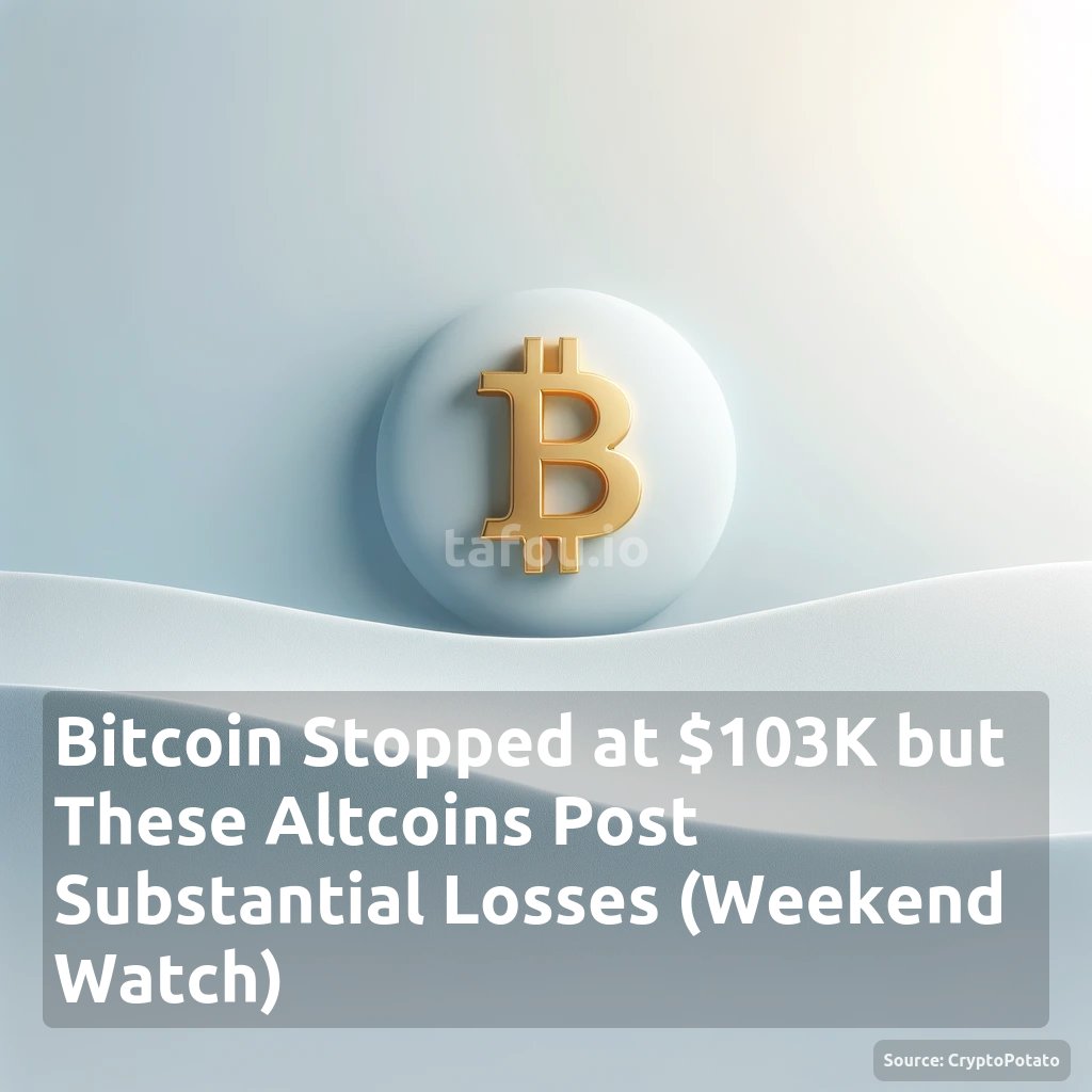 tafouio's tweet photo. Bitcoin Stopped at $103K but These Altcoins Post Substantial Losses (Weekend Watch)

#bitcoin #BTC  #tafouio #cryptonews https://t.co/jh3XpzAKlB