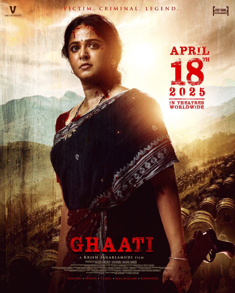 Access Bollywood (@accessbollywoo2) on Twitter photo 'The Queen', at her best, will reign at the box office ❤️🔥
▶️ youtu.be/EHJRrXbKmx8
#Ghaati GRAND RELEASE WORLDWIDE ON 18th APRIL, 2025
In Telugu, Tamil, Hindi, Kannada and Malayalam.
'The Queen' #AnushkaShetty <a href="/DirKrish/">Krish Jagarlamudi</a> <a href="/UV_Creations/">UV Creations</a> <a href="/FirstFrame_Ent/">First Frame Entertainments</a> #anushkashetty #ghaati 'The Queen', at her best, will reign at the box office ❤️🔥
▶️ youtu.be/EHJRrXbKmx8
#Ghaati GRAND RELEASE WORLDWIDE ON 18th APRIL, 2025
In Telugu, Tamil, Hindi, Kannada and Malayalam.
'The Queen' #AnushkaShetty <a href="/DirKrish/">Krish Jagarlamudi</a> <a href="/UV_Creations/">UV Creations</a> <a href="/FirstFrame_Ent/">First Frame Entertainments</a> #anushkashetty #ghaati