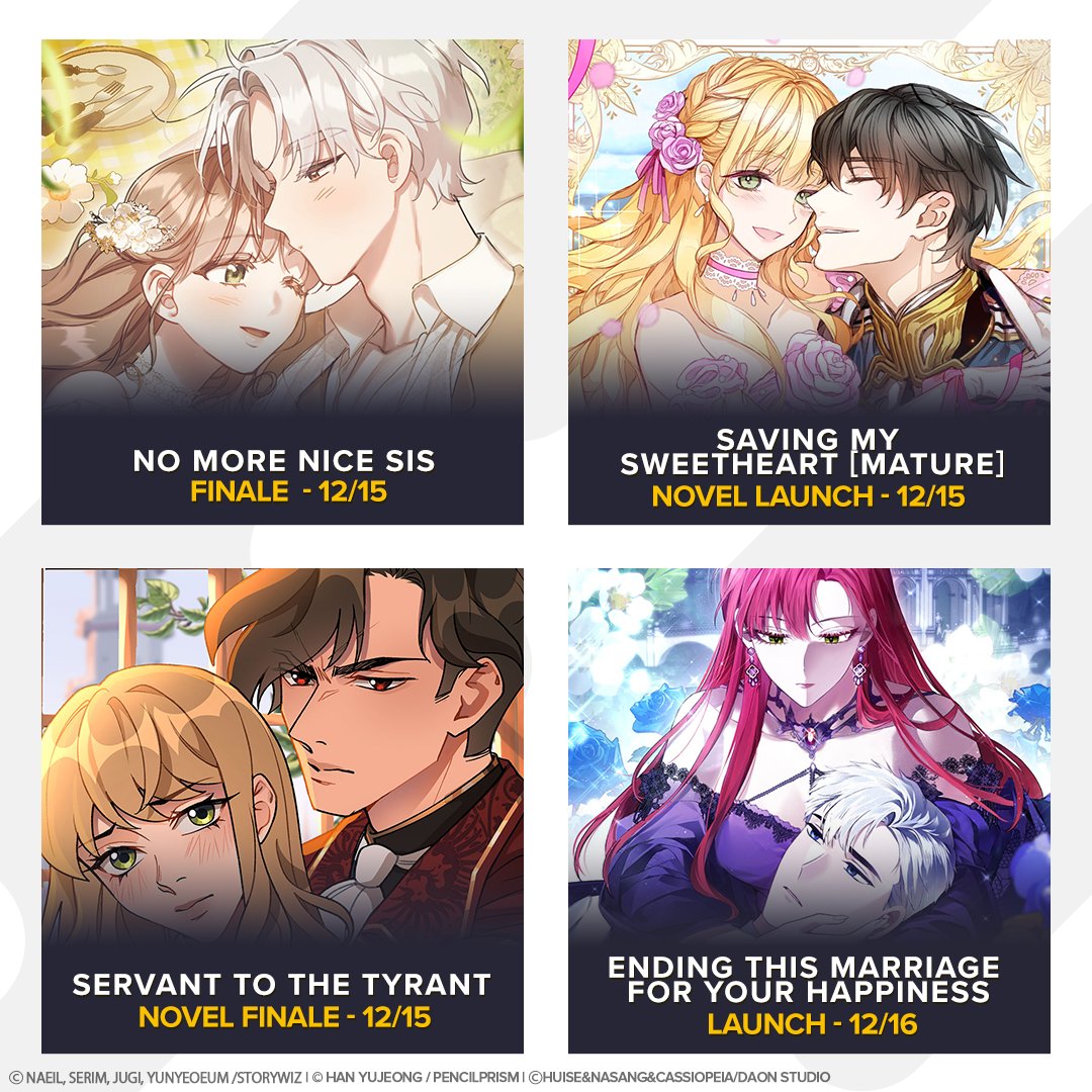 tapas_app's tweet photo. 📅 Ready for this week’s new releases? 🌟

Let us know which series you’re most excited to dive into! 👀👇

#manhwa #comic #manga #novels #TapasReleaseCalendar https://t.co/Nyf6v9xJjU