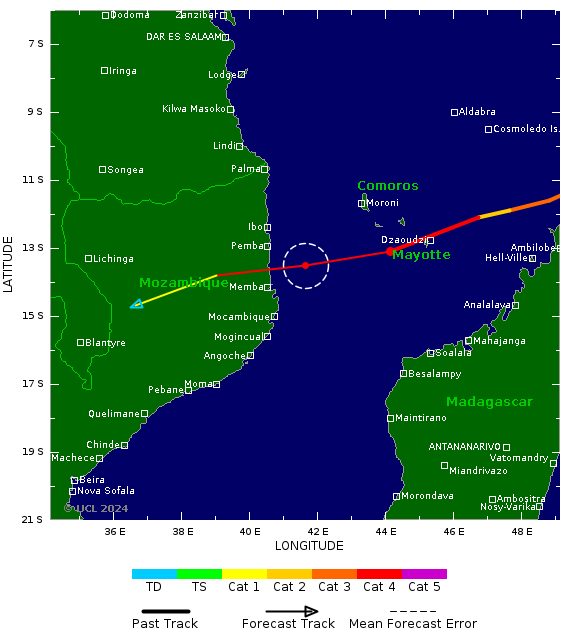 Weerliefhebber's tweet photo. Zeer zware orkaan 'Chido' heeft landfaĺl gemaakt net ten zuiden van de stad Pemba (Mozambique). Een stad met meer dan 100.000 inwoners. #Chido #Mozambique #hurricane #cycloon #Memba #Pemba https://t.co/YfPTqZuju5
