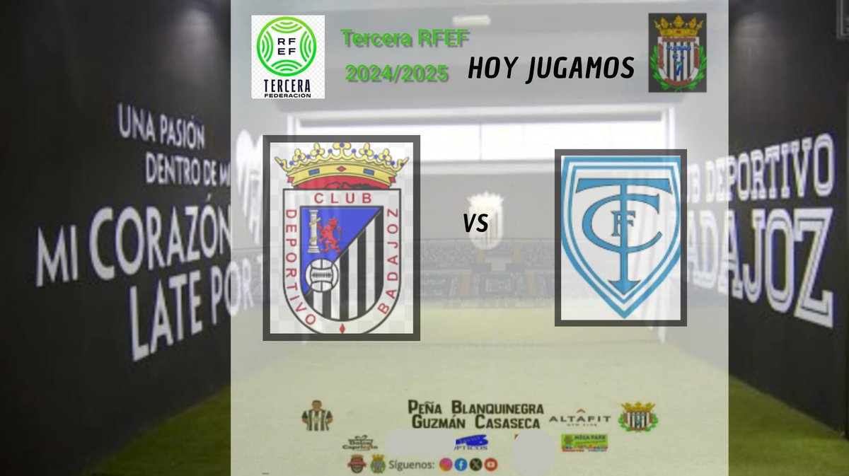 ByLozano7's tweet photo. #3REF/GrupoXIV
¡¡Hoy jugamos!!
Grupo 14 Jornada 15
CD Badajoz 🆚 Trujillo CF
Colaboraciones:
@daniisoleto_& @vidigalmanolo
#hugosueñaenblancoynegro
#PeñaByNGCL7
Patrocinio: @javieropticos @dolcecapriccio @mega_ parkbadajoz @altafitbadajoz https://t.co/uHEbDeuAbd