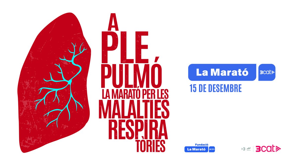 😮‍💨 A Catalunya, 2 milions de persones pateixen malalties respiratòries.

🎯 Avui se celebra una nova edició de  #LaMarató3Cat per sensibilitzar i recaptar fons per aquesta causa. 

🫂 Es fan més de 3.500 activitats populars arreu del territori.

3cat.cat/tv3/marato/