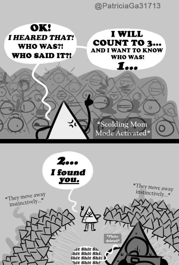 PatriciaGa31713's tweet image. EVERYONE WANTS TO MEET YOU!
If Mom!Bill meets a lot of others Bills all of a sudden. It would be like this:
(Sorry if I can't mention all AU!)

PS:Don't flirt with him like that. 
He's a triangle with a son, and he lives with his ex...  #BillCipher #GravityFalls
#GravityFallsAU