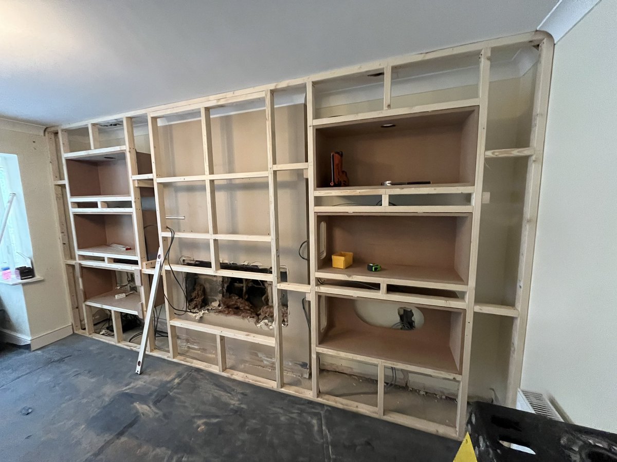 Recent media wall we installed all painted.