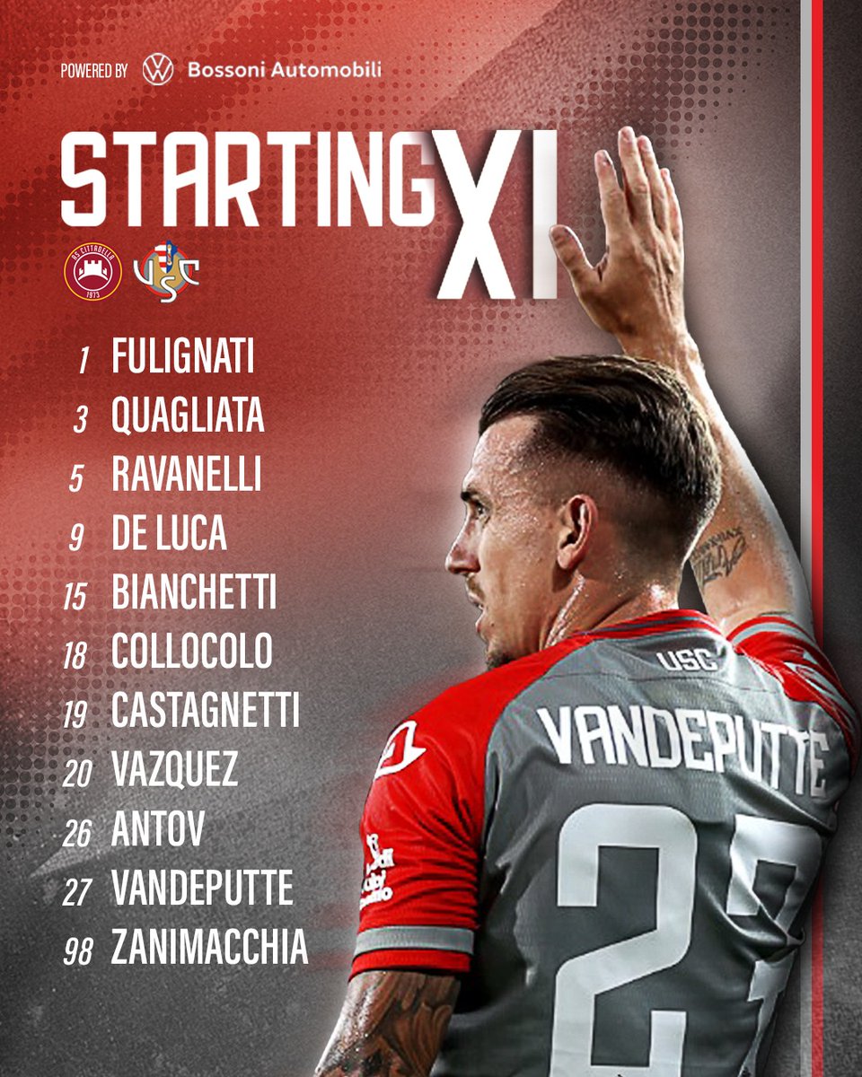 USCremonese's tweet photo. 🔥 STARTING XI 🔥

Ecco l'undici scelto da Mister #Stroppa per #CittadellaCremonese

A disposizione:
Saro, Jungdal, Barbieri, Buonaiuto, Johnsen, Sernicola, Ceccherini, Majer, Lochoshvili, Prendi, Milanese, Nasti

 #DaiCremo #SerieBKT #Cremonese #CitCre #CittadellaCremonese https://t.co/CvpQLhYfKS