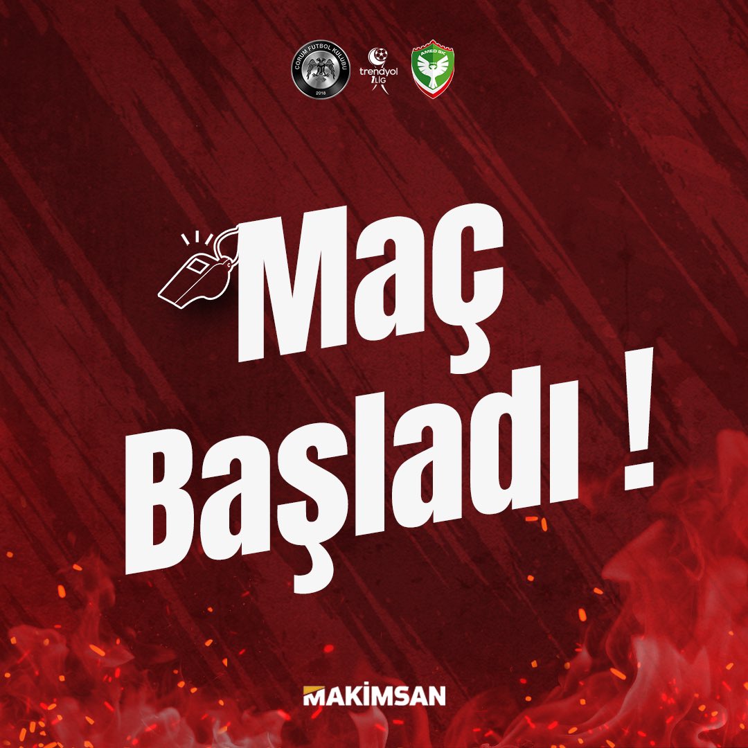 corumfk's tweet photo. ▶️Ahlatcı Çorum FK - Amed Sk
Başlama vuruşu geldi | Haydi Çorum FK! 🦅
#CFKvAMD https://t.co/hxQ4rkcWCs