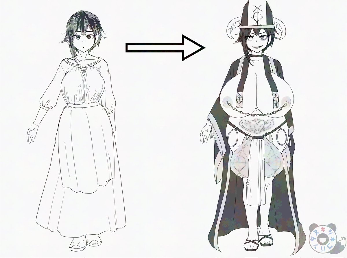 #これがこうなる選手権 
ごく普通の女の子が邪悪な力を得て変わってしまうやつです 