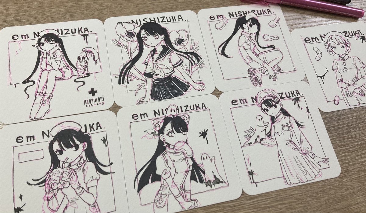 今日は絵可愛人(えかわいんちゅ)たちの作業会に混ぜていただき、ドローイングを描きました うまいケーキ食べた!うまい寿司食べた!!サイコーーッ 