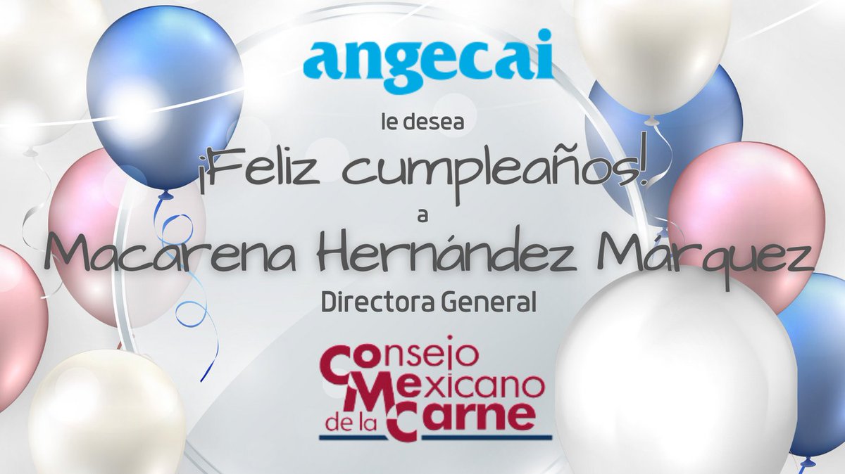 Quienes integramos #ANGECAI, enviamos una afectuosa felicitación a la Lic. Macarena Hernández <a href="/macarenahm72/">Macarena Hernández </a>, miembro del Consejo Directivo en Angecai, y directora general del <a href="/ConsejoMexCarne/">ComeCarne</a> ¡Que sea un gran día! 
#FelizCumpleaños #TalentoDirectivo 

<a href="/jonasmurillo1/">JONAS MURILLO</a> <a href="/waldemm/">waldemar montalvo</a>