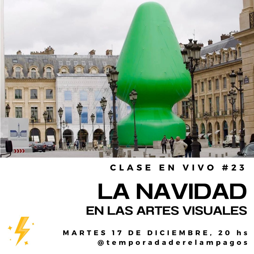 EvelynSolcito's tweet photo. Última clase del año de @TRelampagos ! 
Hablamos de la representación de la Navidad en las artes visuales, con artistas extraordinarios como Paul McCarthy y Eleonora Carrington 🎄🎅🏼🥂
Nos vemos el martes en instagram! https://t.co/BDiZoJ0TlV