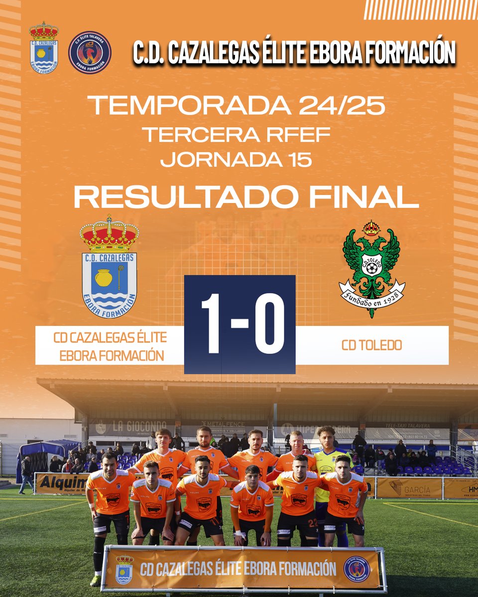 cdcazalegaseb's tweet photo. ⏱ 90+6' | 1️⃣ - 0️⃣ | #CazalegasToledo

🏁 FINAAL. Cayó el líder en la Ciudad Deportiva Ebora Formación gracias al gol de Ranera. Épico triunfo de los cazalegueños que jugaron media hora en inferioridad 

CD Cazalegas Ebora Formación 1 🆚 CD Toledo 0
⚽ Ranera 

#VamosNaranjas 🟧 https://t.co/CxGx1aYliz