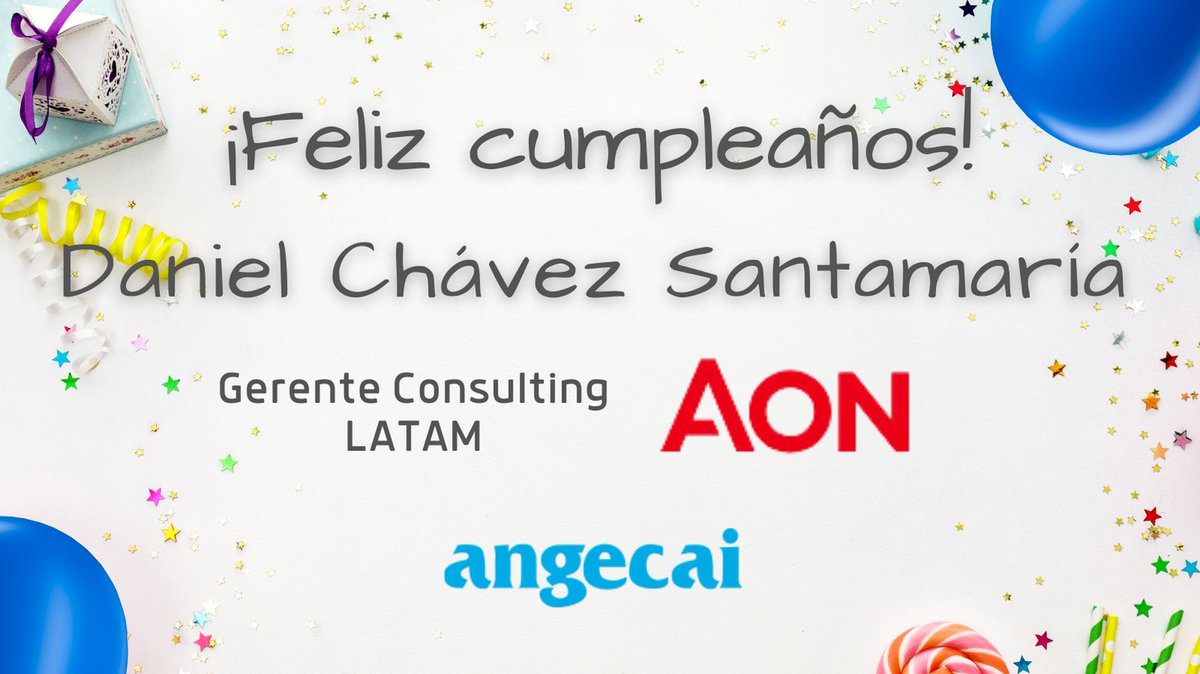 Enviamos una gran felicitación al socio proveedor de #ANGECAI, Daniel Chávez Santamaría, Gerente de la Práctica de Consultoría para LATAM en AON México <a href="/Aon_plc/">Aon</a>  ¡Muchas felicidades Daniel!  
#AngecaiProfesionales #FelizCumpleaños #TalentoDirectivo 

<a href="/jonasmurillo1/">JONAS MURILLO</a> <a href="/waldemm/">waldemar montalvo</a>
