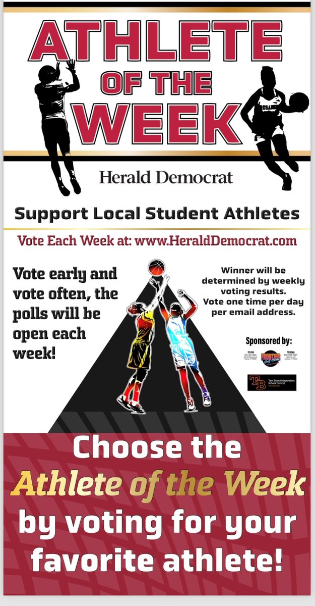 Voting has started for this week's Viewers' Choice Herald Democrat Athletes of the Week. Voting is free and can be done daily at this link bit.ly/HDAthleteofthe… through Wednesday night