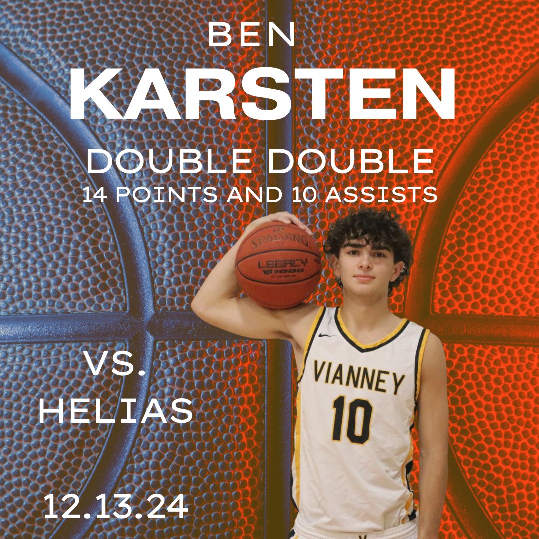 Congrats to <a href="/BenKarsten/">Ben Karsten</a> who had his first career double double in Friday’s win over Helias.  Ben finished with 14 points and 10 assists in the Griffins 83-64 victory over Helias