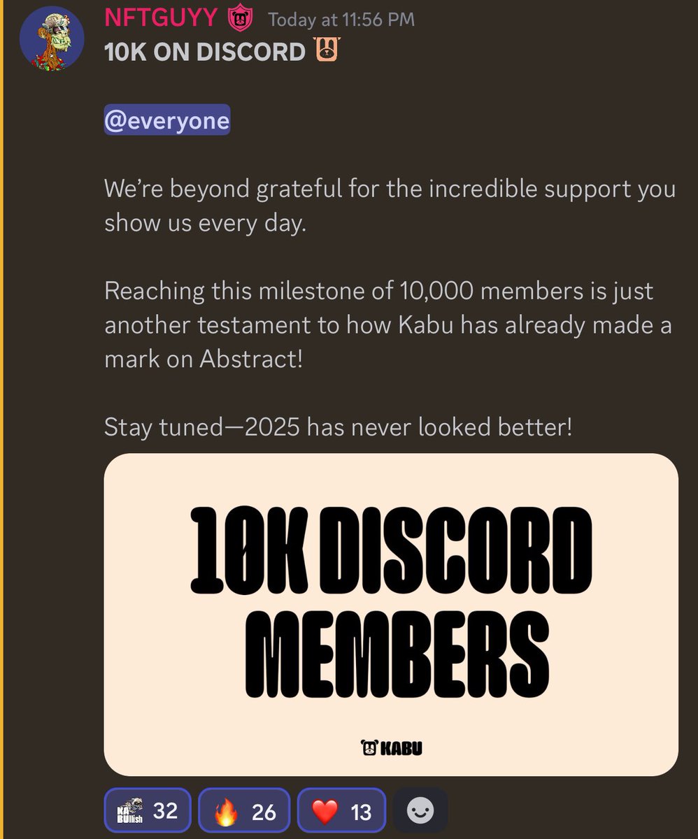 Wow. I don't know what to say. 10000 discord members in under a month <a href="/kabuxyz/">Kabu</a> 

We were expecting this, but not nearly at this rate; especially before any collabs or some of the major announcements planned from our end. 

This is what happens when you put community first 💯❤️