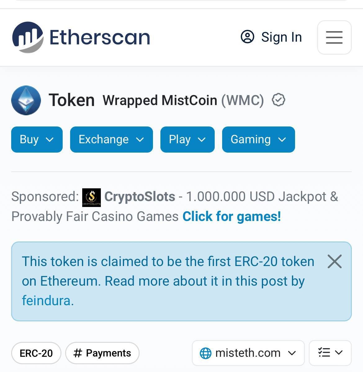 MistCoinEth's tweet photo. Would you like to dive into the very first release post, by @feindura, about the first token that gave rise to the ERC-20 standard, which laid the foundation for tokens on Ethereum and, consequently, for Base, Polygon, Arbitrum, etc.?

$WMC simply means going back to the beginning.