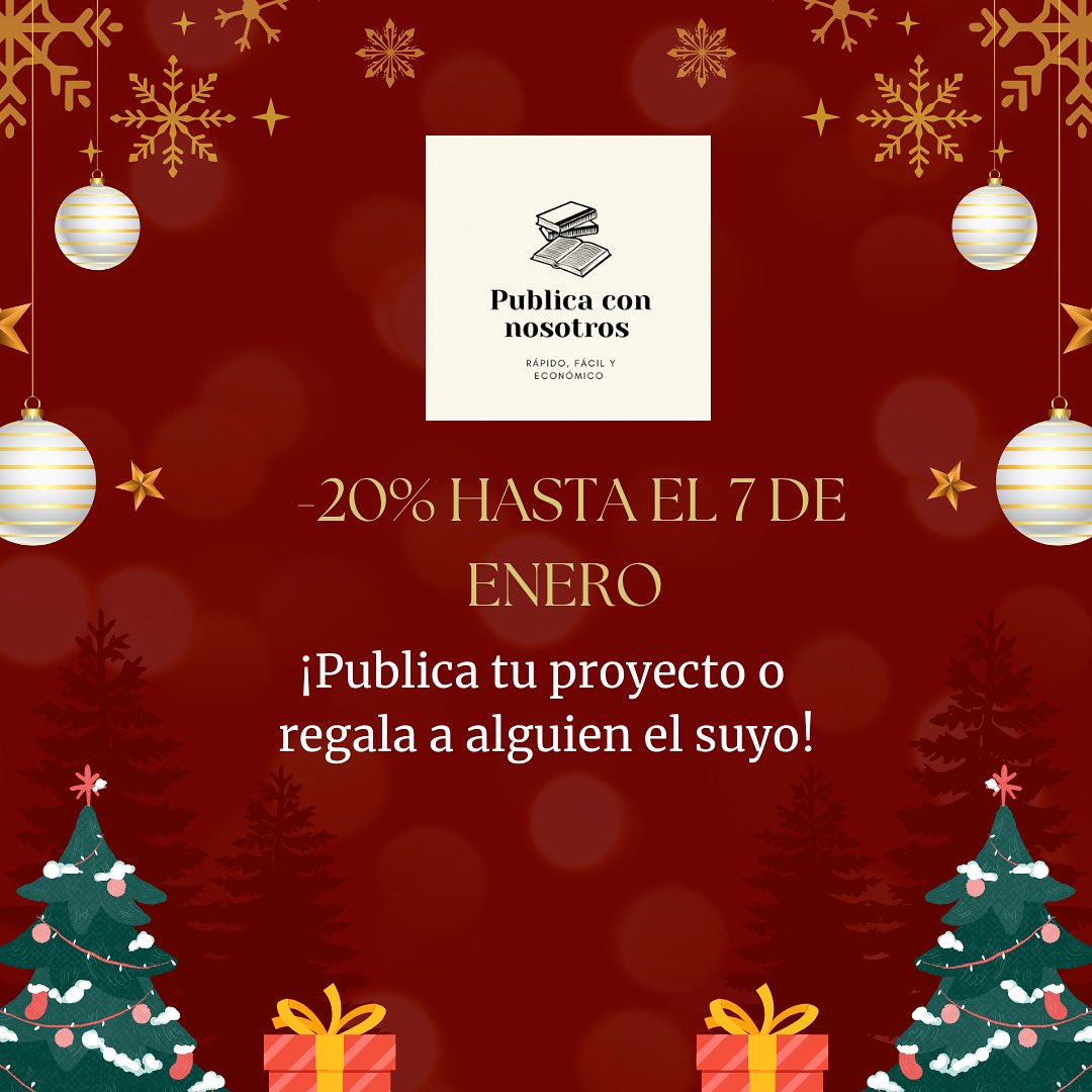 ¡20% de descuento aplicado a tu presupuesto final hasta el #7deenero!

Solicita información sin ningún compromiso y haz tu sueño realidad. ¿A qué esperas?

Toda la información en:

publicaconnosotroscom.wordpress.com

#autopublicación
#publicarenamazon
#amazonkdp
#libros
#escritores