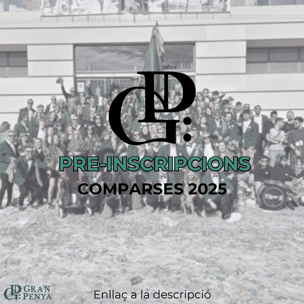🚨EP!

🍬Recordeu que ja teniu obertes les preincripcions per a les Comparses 2025!

🔗Enllaç:
forms.gle/qcrMRg2PRNiV76…
