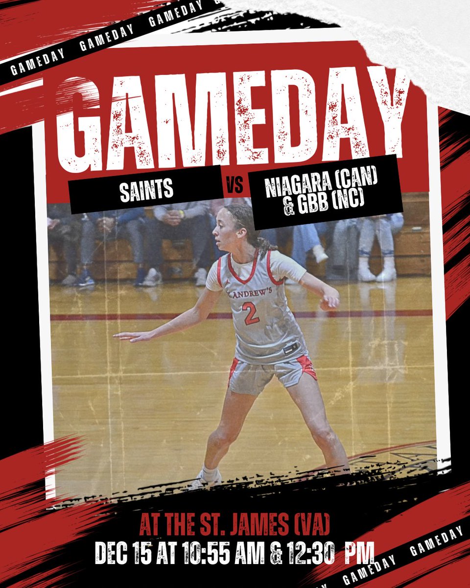 It’s day 2 at the SGG Classic in the DMV. After a strong showing yesterday, the Saints play 2 more games today before heading back to RI. 

🆚 Niagara Prep (CAN)/GBB (NC)
🕰️ 10:55 AM/12:30 PM
📍 Springfield, VA
🎟 <a href="/SheGotGame7/">She Got Game Classic</a> 
🏟 The St James (court 4/court 5)
💻  BalllerTV