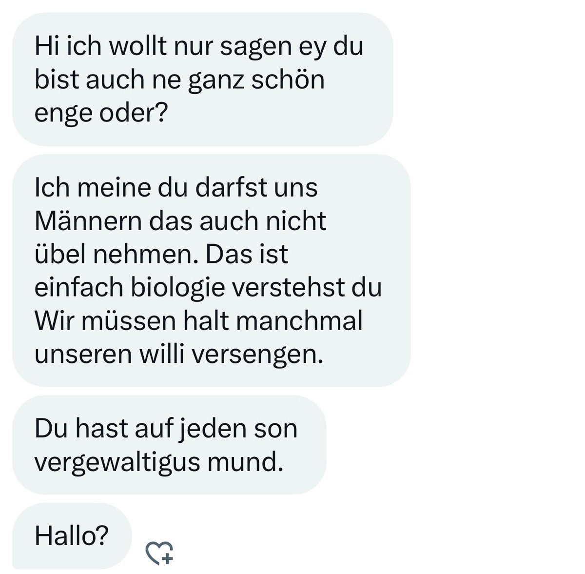 karamell (@typetrillian) on Twitter photo Was man so alles zugesendet bekommt. Wir so gar nicht fassen kann, dass ich ihm nicht antworte. „hallo? Ich hab dir doch nur ein Kompliment gemacht.“ Was man so alles zugesendet bekommt. Wir so gar nicht fassen kann, dass ich ihm nicht antworte. „hallo? Ich hab dir doch nur ein Kompliment gemacht.“