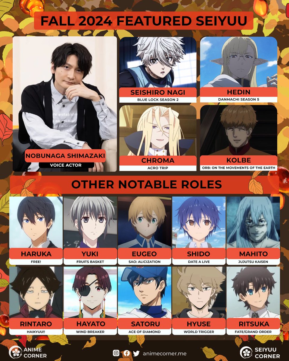 🍂 Daily Fall 2024 Featured Seiyuu: Nobunaga Shimazaki