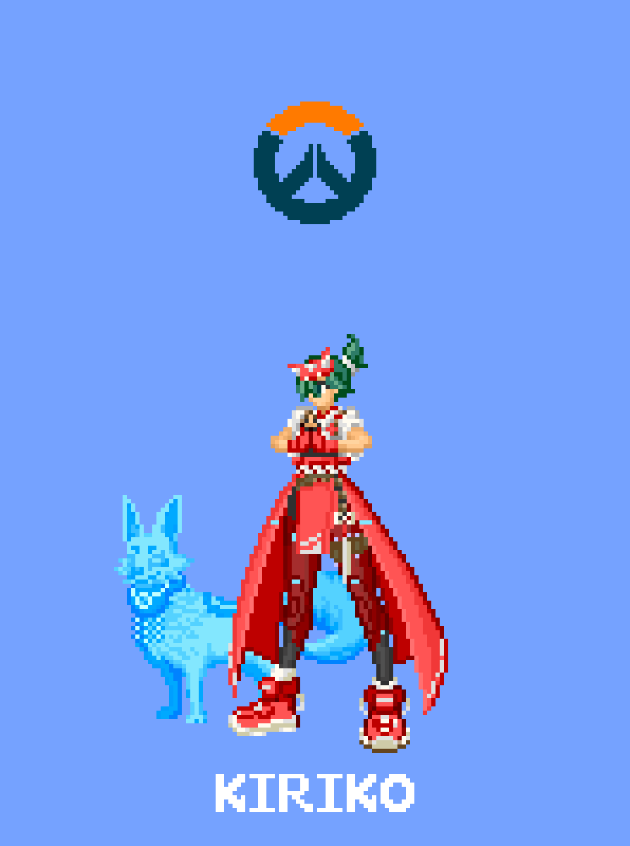 tapponKD's tweet photo. お狐様!!
＃OW2 ＃OW ＃オーバーウォッチ ＃キリコ #ドット絵 https://t.co/XRAhMJLKkf