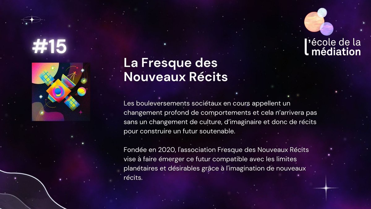 Calendrier de l’avent ''Médiation des #futurspossibles''

𝟭𝟱 𝗱𝗲́𝗰𝗲𝗺𝗯𝗿𝗲 : 𝗟𝗮 𝗙𝗿𝗲𝘀𝗾𝘂𝗲 𝗱𝗲𝘀 𝗡𝗼𝘂𝘃𝗲𝗮𝘂𝘅 𝗥𝗲́𝗰!𝘁𝘀 🍫 🌟 🗺
👉 buff.ly/3V1J3aU

#calendrierdelavent #décembre