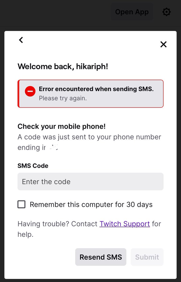 PhHikari's tweet photo. It’s been almost 6 days but still no SMS verification code @TwitchSupport @Twitch like what is going awn https://t.co/x7LQ50fdRj