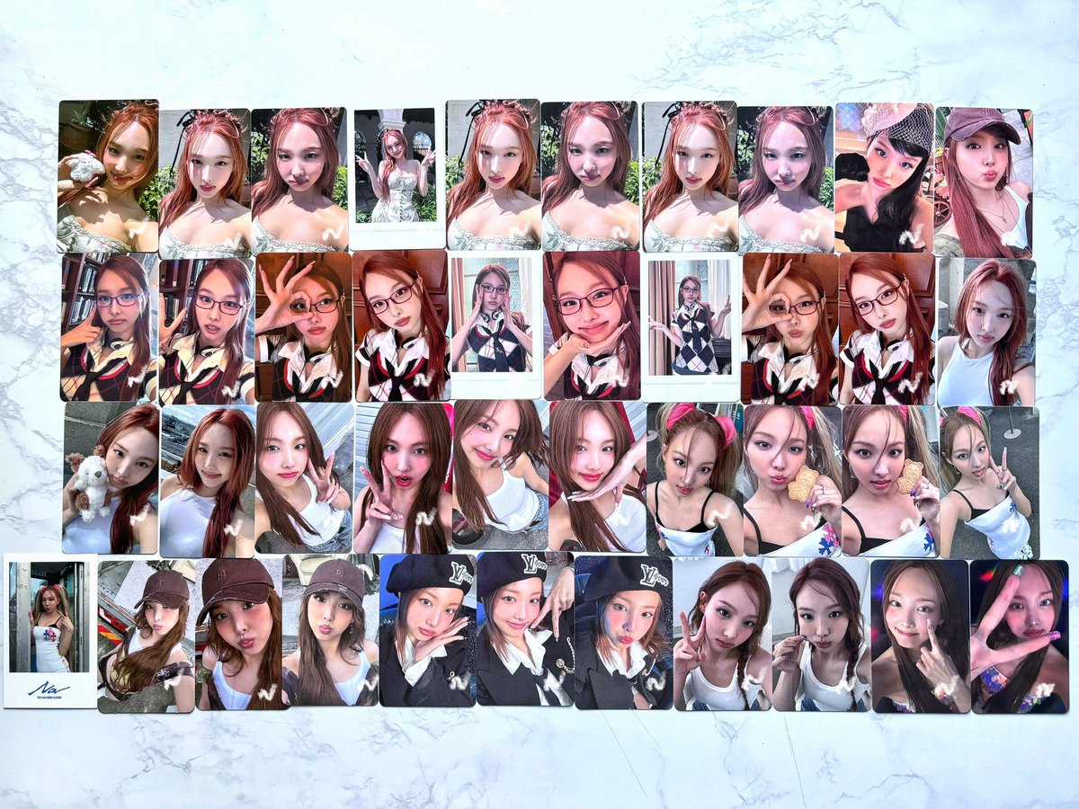 nabyyys's tweet photo. ˚⊱ naby’s collection update 2024  ⊰˚

here’s my nayeon collection update this year and tbh I did not expect that I do have a lot of her photocards?! I’m so happy with my collection so far. 🥹🩵 https://t.co/zziEt6FOCS