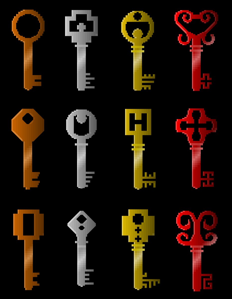 mrj_games's tweet photo. Happy new year everyone! 

Here are some of the generators (religious staffs, tablets, keys, statues) I'm proudest of from 2024. Always trying to do better each year.

#gamedev #indiedev #roguelike #pixelart #screenshotsaturday https://t.co/r3pAtFrpzZ
